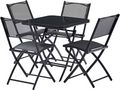 Comedor de exterior-WILSA GARDEN-Table terasse 4 personnes avec chaises pliantes Ac