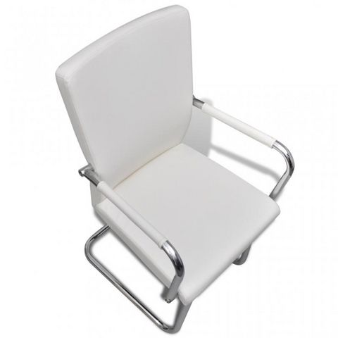 WHITE LABEL - Silla-WHITE LABEL-2 chaises de salle à manger blanches