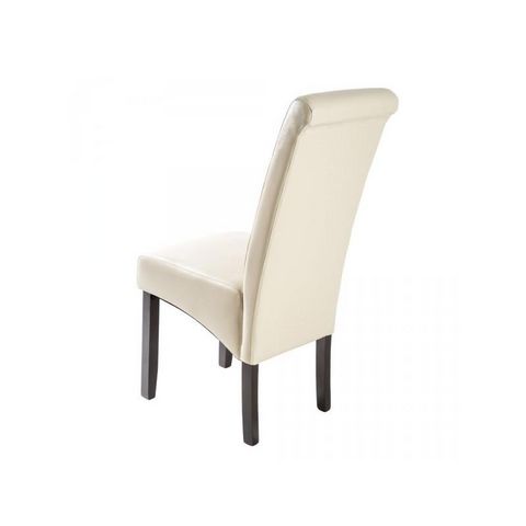 WHITE LABEL - Silla-WHITE LABEL-4 chaises de salle à manger crème