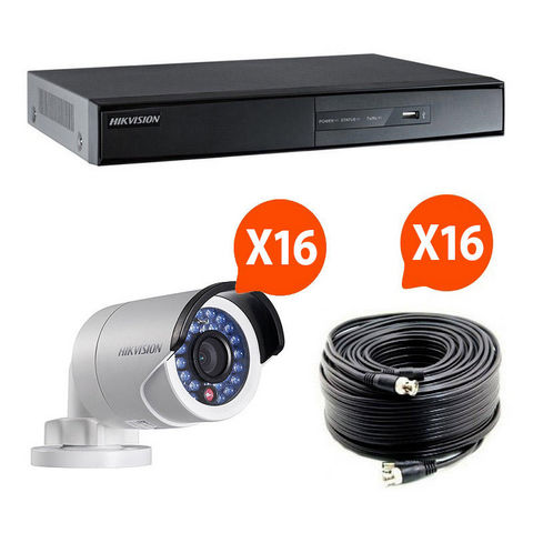 HIKVISION - Cámara de vigilancia-HIKVISION-Kit videosurveillance Turbo HD Hikvision 16 caméra