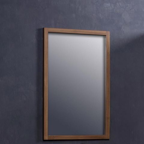 BOIS DESSUS BOIS DESSOUS - Espejo de cuarto de baño-BOIS DESSUS BOIS DESSOUS-Miroir en bois de teck rectangulaire 80