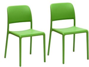 WHITE LABEL - lot de 2 chaises river empilables design vert - Sedia