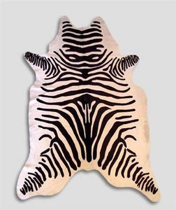 WHITE LABEL - tapis en peau de vache imp zebre - Pelle Di Zebra