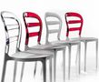 Sedia-WHITE LABEL-Lot de 2 chaises design DEJAVU en plexiglas rouge 