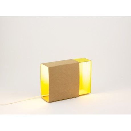 ADONDE - Lampada da tavolo-ADONDE- Lampe Matchbox design écologique Jaune