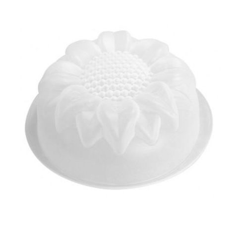 WHITE LABEL - Stampo per dolci-WHITE LABEL-Moule à charlotte en silicone motif floral Tournes