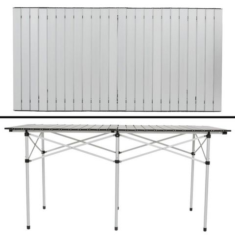 WHITE LABEL - Tavolo da camping-WHITE LABEL-Table de camping jardin pique-nique aluminium pliante 140x70 cm