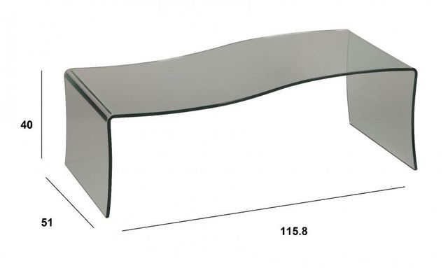 WHITE LABEL - Tavolino rettangolare-WHITE LABEL-Table basse OPALE en verre