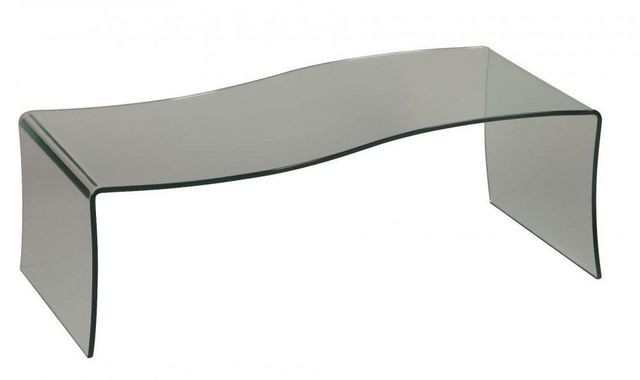WHITE LABEL - Tavolino rettangolare-WHITE LABEL-Table basse OPALE en verre