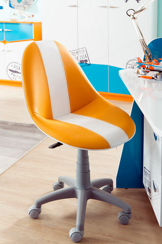WHITE LABEL - Sedia ufficio-WHITE LABEL-Chaise de bureau enfant coloris orange