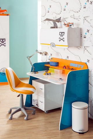 WHITE LABEL - Sedia ufficio-WHITE LABEL-Chaise de bureau enfant coloris orange