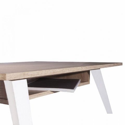 WHITE LABEL - Tavolino quadrato-WHITE LABEL-Table basse design scandinave PRISM 1 allonge